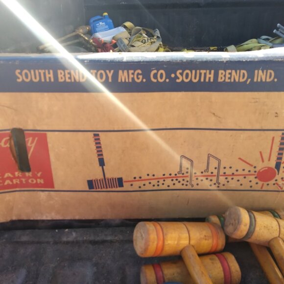 Vintage Wood Croquet Set - South Bend Toy Company - Nice 6 Player Croquet Set - Picture 4 of 6